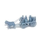 Outland Models Train Layout Horse-drawn Fire Engine Wagon w Firefighters 1:64 