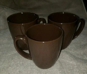 Menge 3 Corelle schokoladenbraunes Steinzeug Becher Kaffeetasse gebraucht - Bild 1 von 9