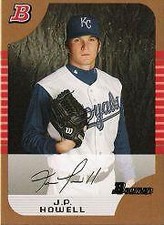 2005 Bowman Draft Gold Kansas City Royals Baseball Card #9 J.P. Howell