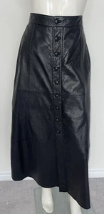 Saint Laurent Paris Maxirock schwarz Leder Knopfleiste F 42/US 6 neu ohne Etikett $ 2990 - Bild 1 von 14