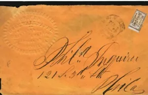 USA Cover Local Post *BLOOD'S PENNY POST* Philadelphia{samwells-covers}LS227 - Picture 1 of 6