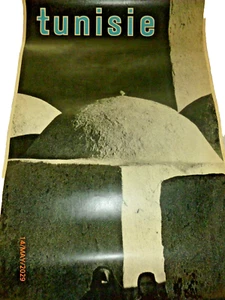 Vintage Tunisie RARE Conzett Huber Travel TUNISIE TUNISIA TRAVEL POSTER 26x40" - Picture 1 of 15