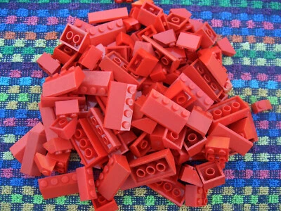 150 rote Lego Basic Dachsteine Dachziegel rot City Haus Schrägsteine 45° 281222A - Bild 1 von 2