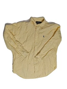 Ralph Lauren Men's Button Up Long Sleeve Sz Large Yellow White Stripes - Picture 1 of 7