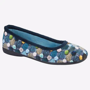Sleepers Samira MEMORY FOAM Mujer Acogedoras Cómodas Zapatillas Azul - Imagen 1 de 1