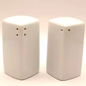 Retro Ceramic Rectangle Cube Shaped Salt & Pepper Shakers 3.25" tall - Picture 1 of 5