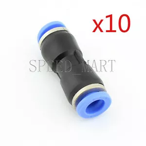10 X Raccordi Rapidi Pneumatici Aria 2 Vie Connettore Dritto Push In Tubo 8mm - Foto 1 di 2