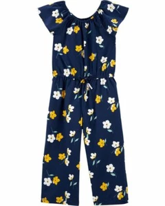 NWT Carter's Flutter Floral Jumpsuit Girl Navy Blue 4T,4,5T - Picture 1 of 1