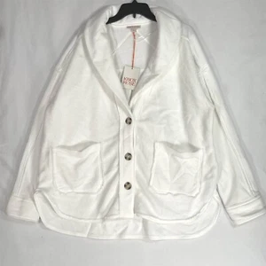 Knox Rose Fleece Shawl Collar Jacket Womens XXL Long Sleeve Super Soft Ivory - Picture 1 of 13