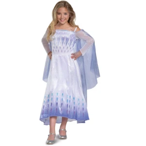 Disney Frozen II Snow Ice Queen Elsa Costume Girls Halloween Rare New Size M 7-8 - Picture 1 of 21