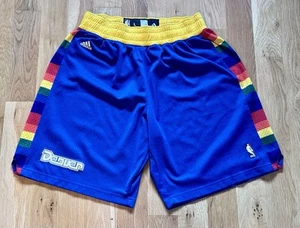 Denver Nuggets Adidas Basketball Shorts Authentic Rainbow L Vintage NBA - Picture 1 of 5