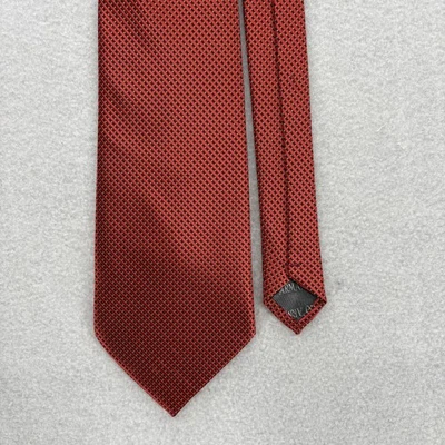 Corbata Giorgio Armani para hombre roja seda patrón geométrico hecha a mano Italia Foto 1 de 4