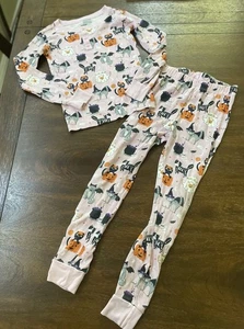 GYMBOREE GIRLS Halloween Cats Pink Long Sleeve Henley PJ Set SIZE 6 Cotton - Picture 1 of 19