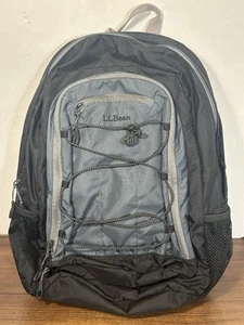 L.L. Bean Black Backpack Elastic Crisscross Front Clean Large Capacity 19” - Picture 1 of 7