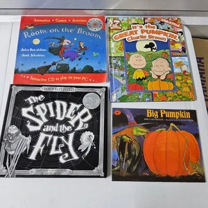 Halloween Kids Books Lot: Room on the Broom, Charlie Brown, Spider Fly - Picture 1 of 9