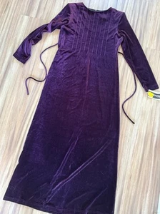 NWT Purple Velvet K.C. Spencer New York Stretch Maxi Dress - Picture 1 of 6
