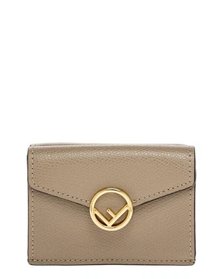 Micro billetera de cuero gris Fendi F Is Fendi para mujer Foto 1 de 2