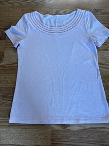 Talbots Petite Small Pale Pink Short Sleeved Pullover Top - Picture 1 of 10