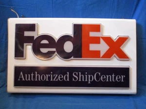Letrero colgante publicitario iluminado doble cara centro de envío autorizado Fed Ex - Imagen 1 de 23