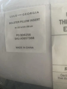 Lulu and Georgia Bolster Pillow Insert 6x22” - Picture 1 of 1
