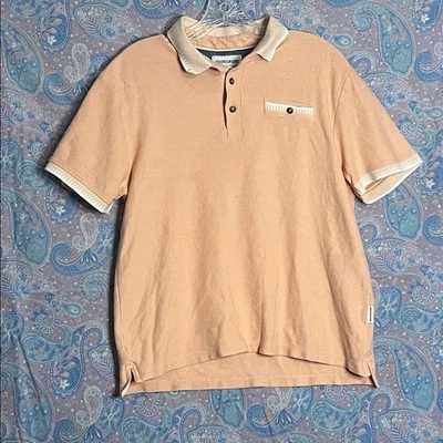 Sovereign Code  Coral Polo with Ivory Accents Men's Size Small - Image 1 of 4