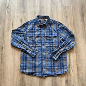 Camicia Rei Coop flanella uomo blu medio a quadri LAGO WALLACE cotone biologico escursionismo - Foto 1 di 11