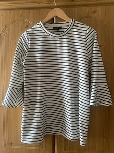 Next Maternity Ladies White/Black Striped Top Size 14 - Picture 1 of 7