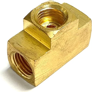 3-Way Female Brake Line Tee for 1/4 Inch Tube with Inverted Flare Fittings, All - Picture 1 of 12