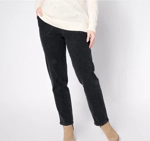 Denim & Co. Pantalón Original Cintura Elastizado Regular Bolsillo Lateral - Negro A670811 Talla XL - Imagen 1 de 2