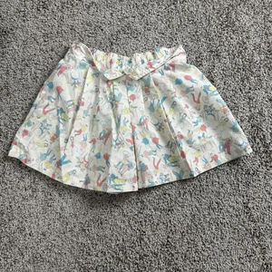 Vintage Health-tex Skirt Girls 6 White Colorful Kids Print Elastic Waist USA 90s - Picture 1 of 6