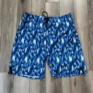Lululemon Board/Swim Shorts Mens Sz 34 Blue Current State Drawstring Zip Pocket - Picture 1 of 9