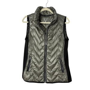 Calvin Klein Performance Puffer Vest Women L Green Premium Down Filling Pockets - Picture 1 of 8