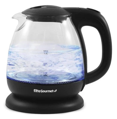 EKT1001 Electric 1.0L BPA-Free 1100W Glass Kettle Cordless 360° Base, Stylish... - Image 1 of 3