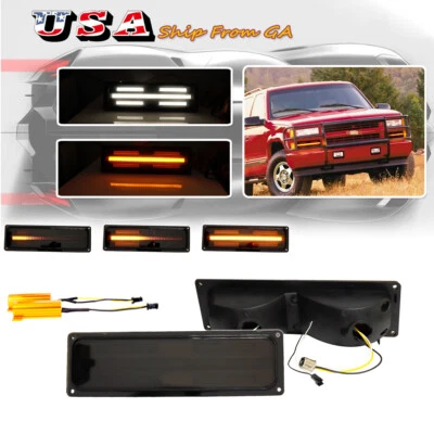 Smoke Switchback Amber LED Parking Signal Light for 88-98 Chevy/GMC C/K1500/2500 - Image 1 of 4