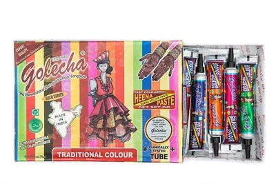Golecha Henna Mehandi Temporary Tattoo Body Art - Multi - 10 Tubes - Image 1 of 4