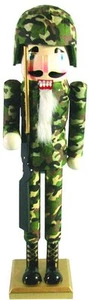 Santa's Workshop ARMEE II Camoflaged Holz Nussknacker 14" hoch - Bild 1 von 1