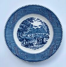 Vintage Royal China Currier & Ives Blue Bread Plate Harvest 6 3/8"