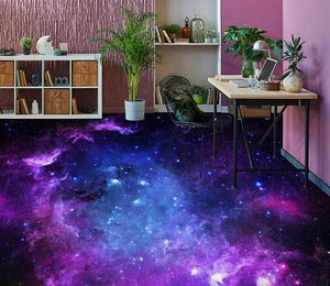 3D Purple Stars 30RAIN42 Floor WallPaper Murals Wall Print Decal AJ Honey - Picture 1 of 6