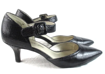 Zapatos de salón Anne Klein Mary Jane punta cerrada, cuero negro talla 10 B Foto 1 de 4