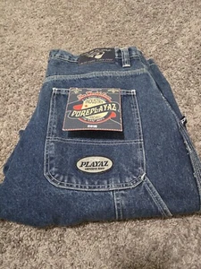 Vintage Pure Playaz Carpenter Jeans Mens 40x34 Blue Utility Wide Leg medium Wash - Picture 1 of 18