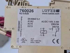 Luetze RE 6-0026 Insulation Relay, AC/DC 110V, 0.4W: 230V/3A: 24V/1A 760026 - Picture 1 of 3