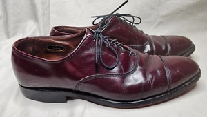 Allen Edmonds Park Avenue Dress Shoes Mens SZ 10 C Burgundy Red Leather Cap Toe - Picture 1 of 10