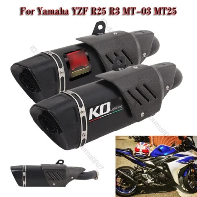 Sistema de motocicleta Yamaha YZF R3 R25 MT-03 puntas modificadas silenciador tubo de escape Foto 1 de 4
