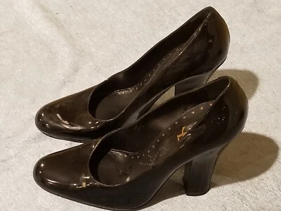 YSL Black Patent Leather Heels Size 29 Made in Italy 4 Inch Pump Heel Vintage - Image 1 of 4
