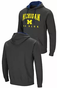 Michigan Wolverines Mens Charcoal Embroidered Playbook Hoodie Sweatshirt (Small) - Picture 1 of 7