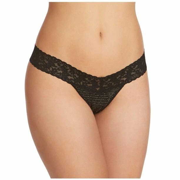 Hanky Panky Prismatic Stripe Low Rise Thong Black 7m1586 O/s 2-12