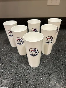 6 Vintage 1980er NFL Buffalo Bills Helm Logo Becher Glas Set 12oz Tassen - Bild 1 von 2
