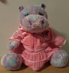 Retirado Build a Bear Púrpura Azul Rosa Hipopótamo con 2 Piezas Conjunto Muy Suave - Imagen 1 de 3