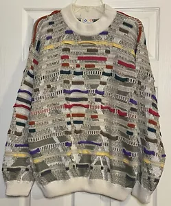 Coogi Australia 100% mercerisierte Baumwolle Relaxed Fit bunter Pullover Größe Large - Bild 1 von 3
