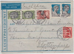 Cover Netherlands, 1937. Woerden to Vlottenberg.  Air Mail   - Picture 1 of 3